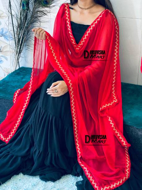 Cotton Blend Embroidered Black Women Dupatta4